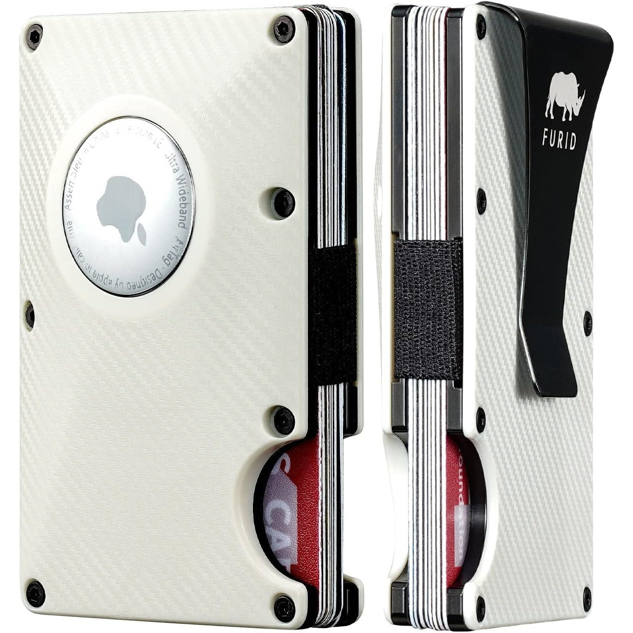 Slim RFID Blocking Card Wallet with AirTag Holder – Aluminum Minimalist Design