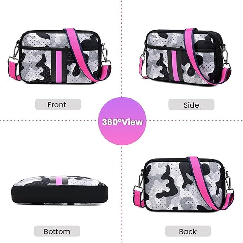 Camo Neoprene Crossbody Bag Women, Fashion Waterproof  Cross Body Bags Shoulder