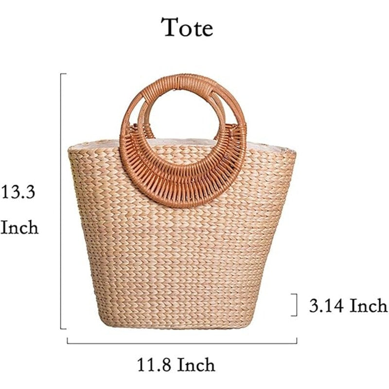 Tote Bag Straw Tote Bag for Women Handmade Straw Rattan Woven Handbag