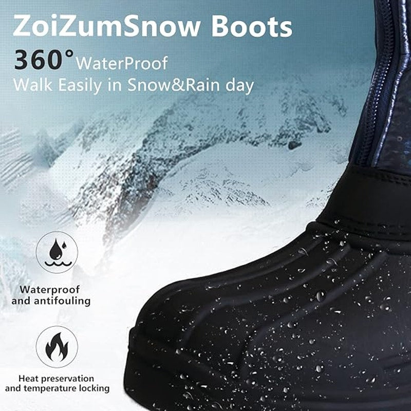 ZoiZum Women's Snow Boots Warm Faux Fur Lined Winter Mid-Calf Women Waterproof SZ 7