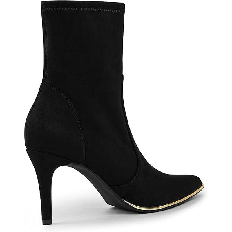 Arromic Women's Black Ankle Boot Pointed Toe Sexy Stiletto High Heels Suede SZ 7