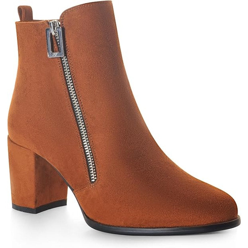 ANN CREEK Women's 'Roux' Faux Suede Side Zipper Wrapped Heel Booties