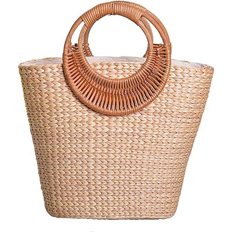 Tote Bag Straw Tote Bag for Women Handmade Straw Rattan Woven Handbag