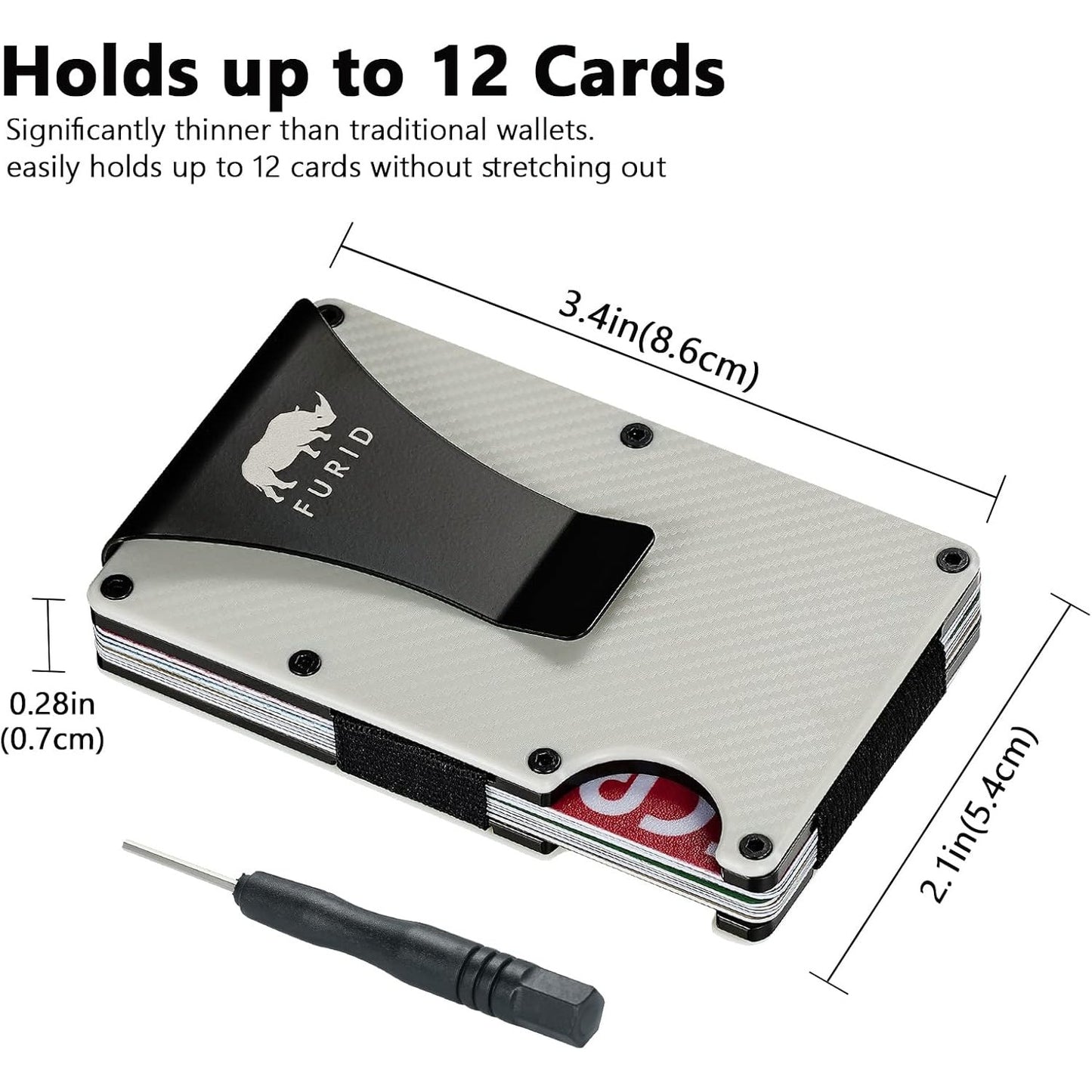 Slim RFID Blocking Card Wallet with AirTag Holder – Aluminum Minimalist Design