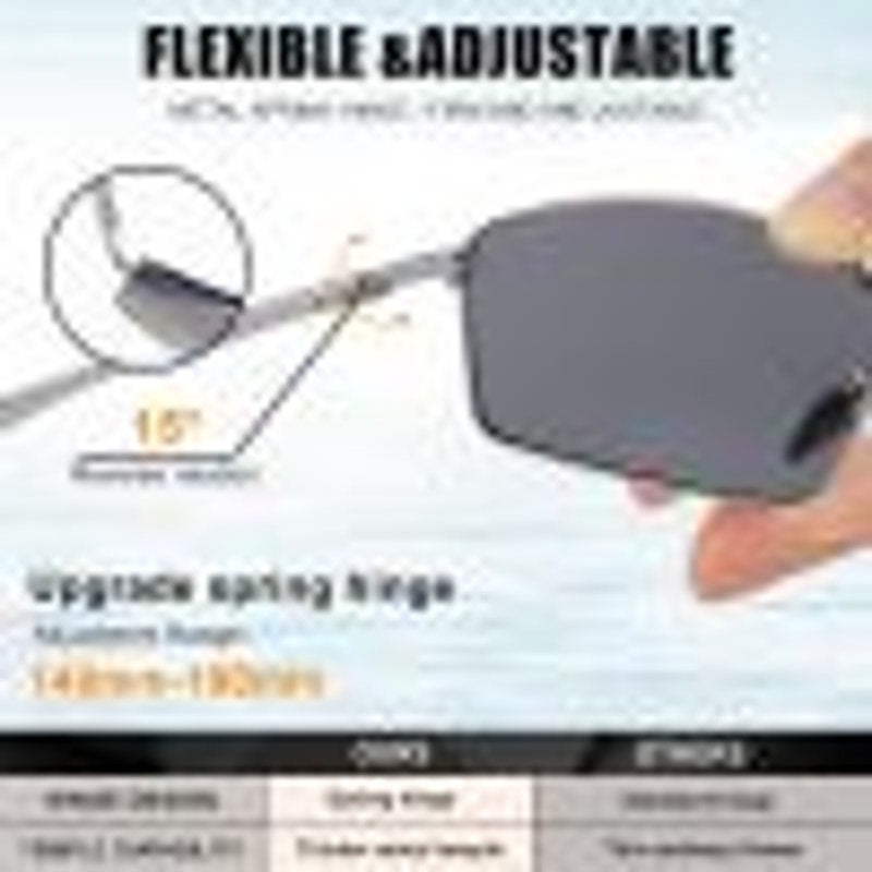 MEN'S POLARIZED SPORTY SQUARE SUNGLASSES – LIGHTWEIGHT UV PROTECTION