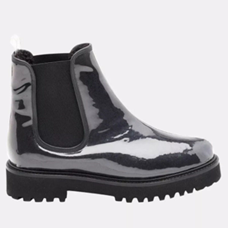 Andre Assous Women's PEGGY VINYL FEATHERWEIGHTS™ CHELSEA BOOT Black Sz 6