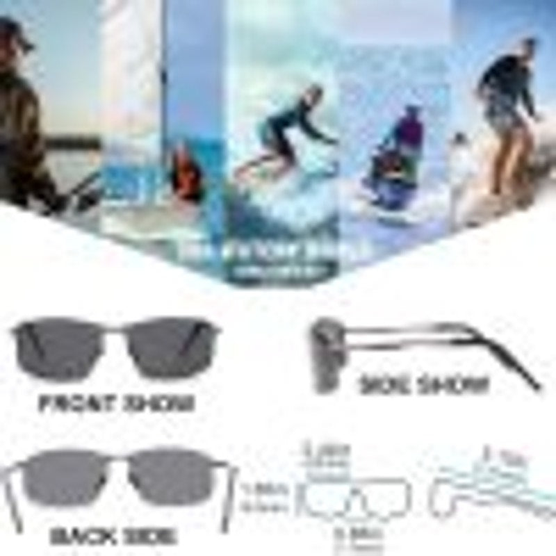 MEN'S POLARIZED SPORTY SQUARE SUNGLASSES – LIGHTWEIGHT UV PROTECTION