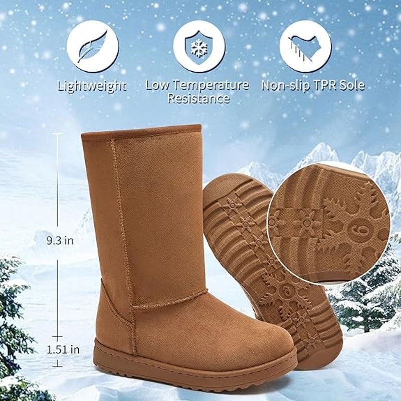 Winter Snow Boots for Women Warm Mid Calf Fuzzy Boots Comfortable