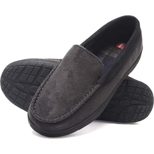 Hanes Men's & Teen's Moccasin Slipper House Shoe Memory Foam IQ Odor Protection