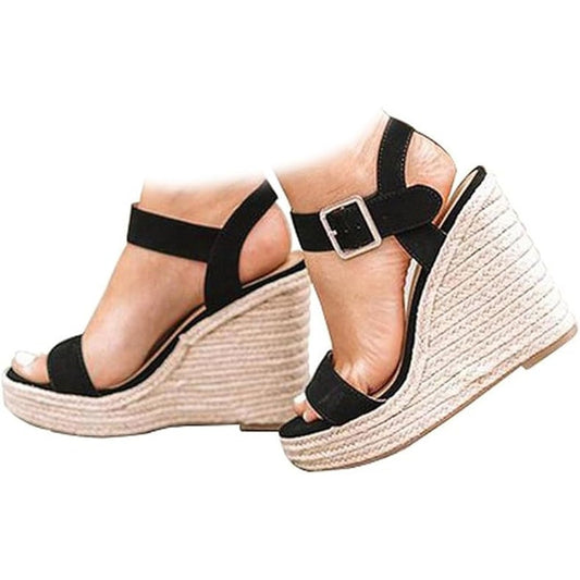 Platform Espadrilles Wedge Sandals Women Dressy Open Toe Ankle Strappy 9