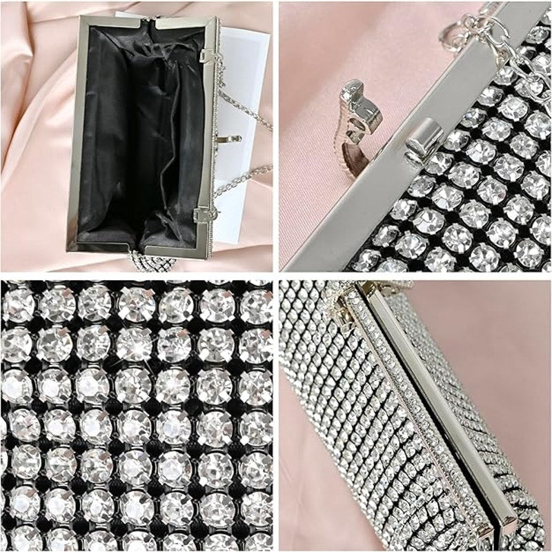 Women Rhinestone Clutch Crystal Purse Sparkling Evening Glitter Bridal Formal